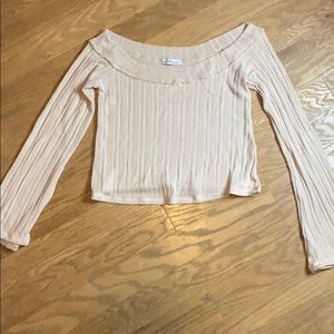 Tan longsleeve crop  top